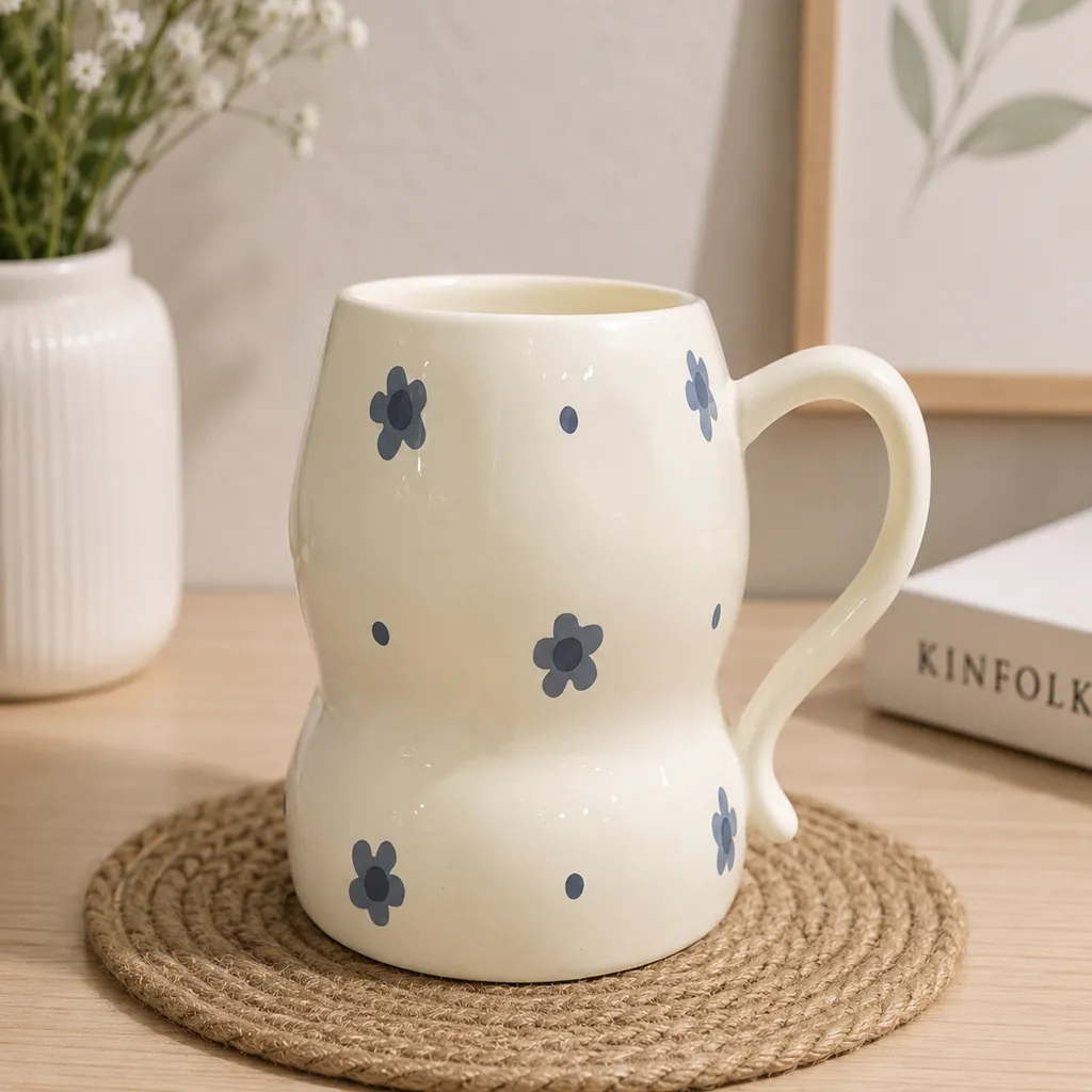 Vintage-Style Floral Ceramic Mug (image 3 of 3)