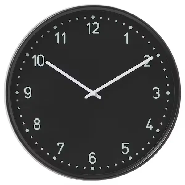 Wall clock, black, 38 cm