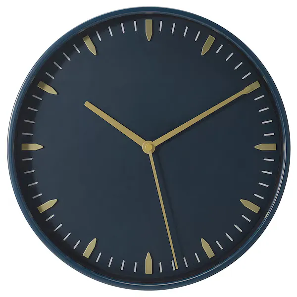 Wall clock, blue, 26 cm