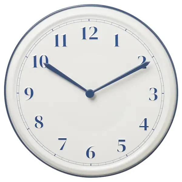 Wall clock, white/blue, 30 cm