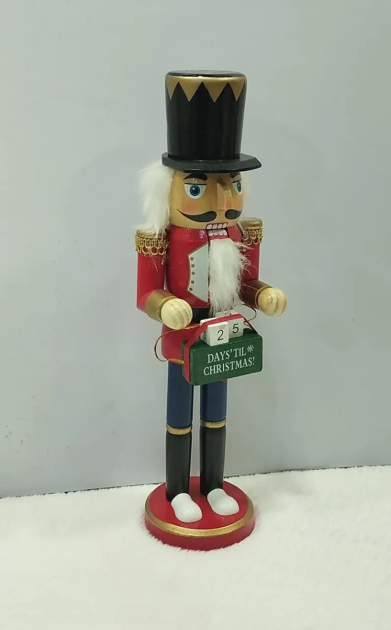 Wooden Nutcracker with Countdown to Christmas
