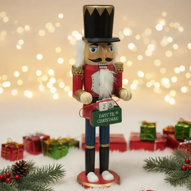 Wooden Nutcracker with Countdown to Christmas (image 2 of 2)