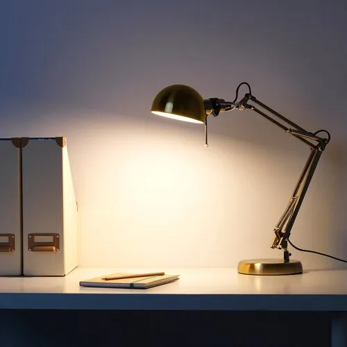 Work lamp, brass-colour