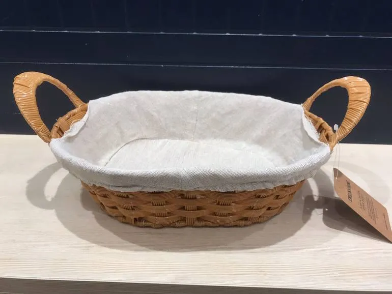 Woven Cotton-Lined Laundry Basket (image 3 of 3)